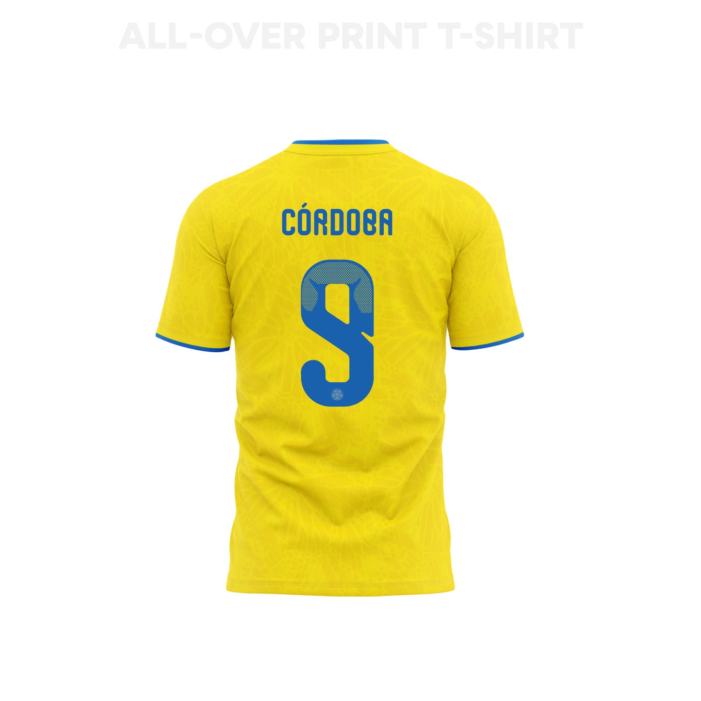 Jhon Córdoba 9 Colombia 2026 Home 3D T-Shirt Fully Printed – Unisex, Yellow