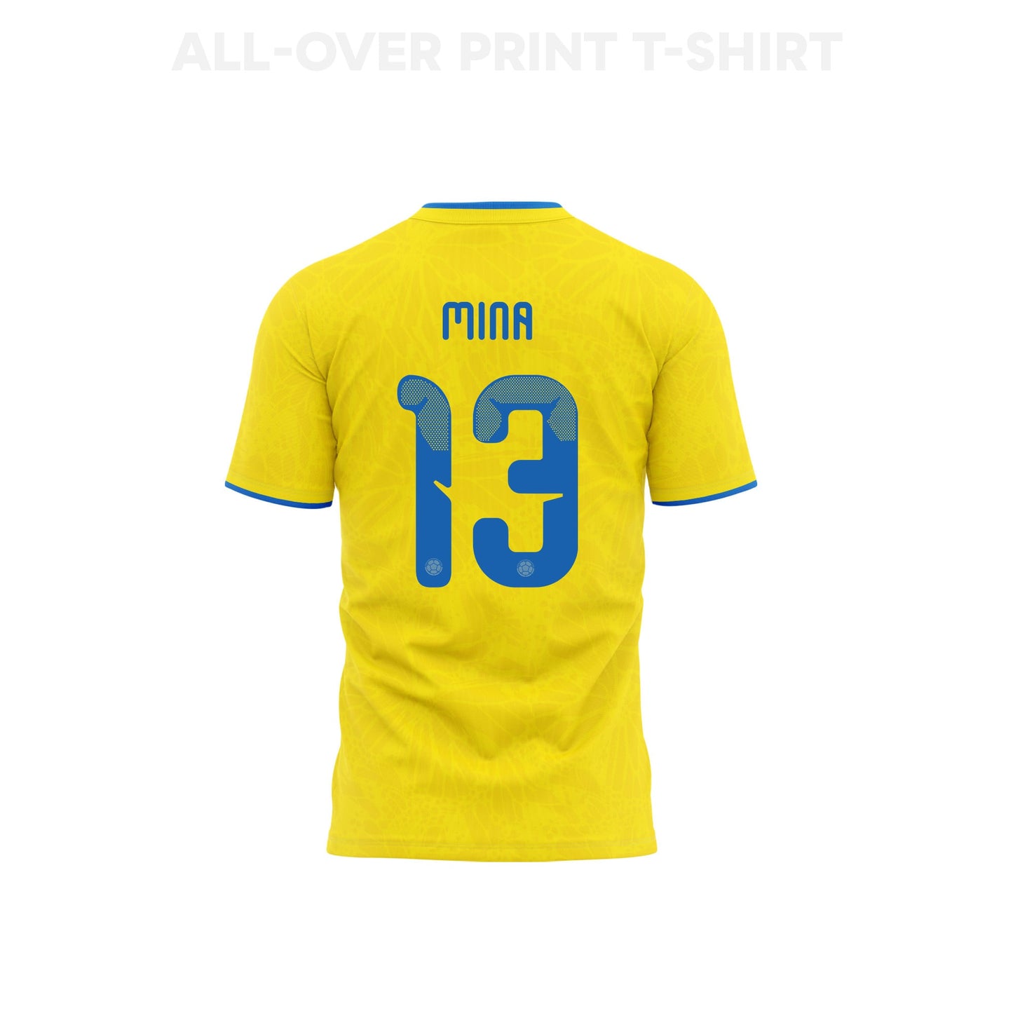 Yerry Mina 13 Colombia 2026 Home 3D T-Shirt Fully Printed – Unisex, Yellow