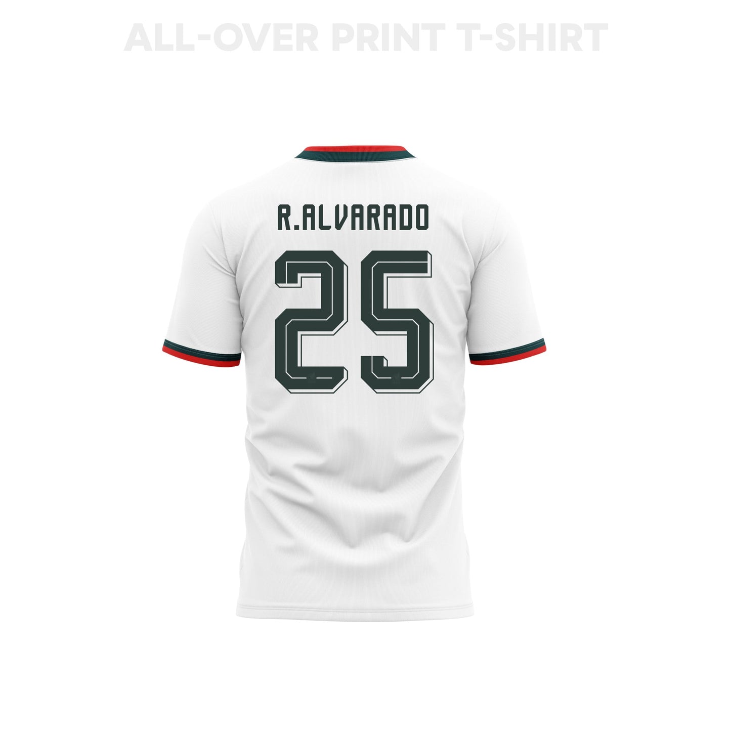 Roberto Alvarado 25 Mexico 2026 Away 3D T-Shirt Fully Printed – Unisex, White
