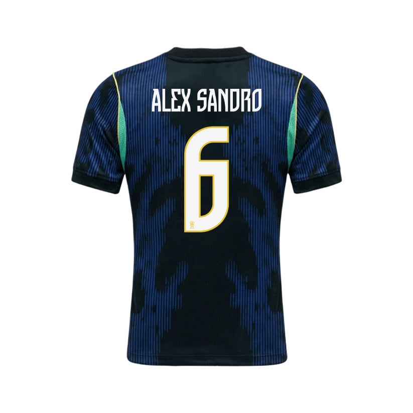 Alex Sandro 6 Brazil 2026 Away Men Jersey & Shorts Set – Blue
