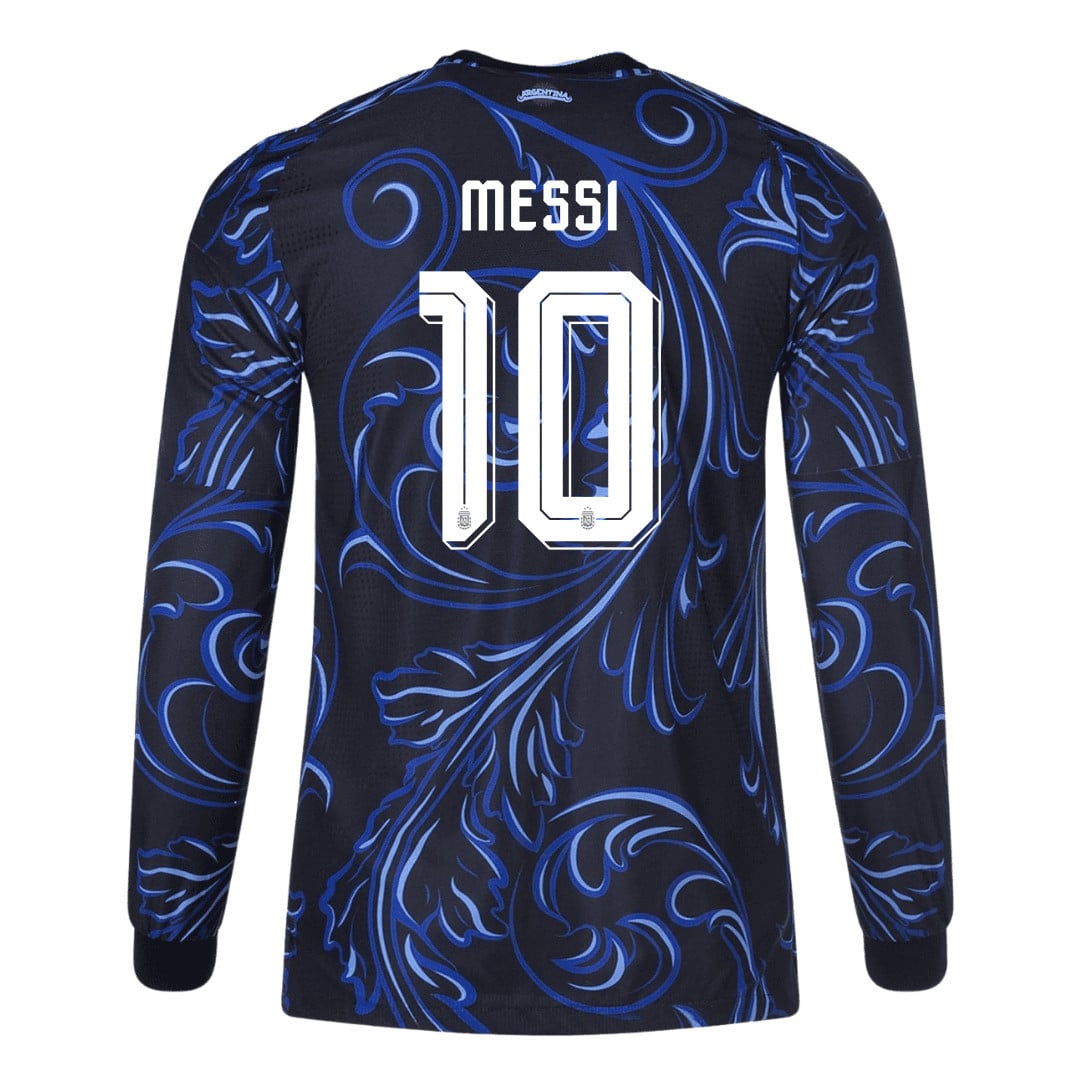 Lionel Messi 10 Argentina 2026 Away Long Sleeve Jersey - Black