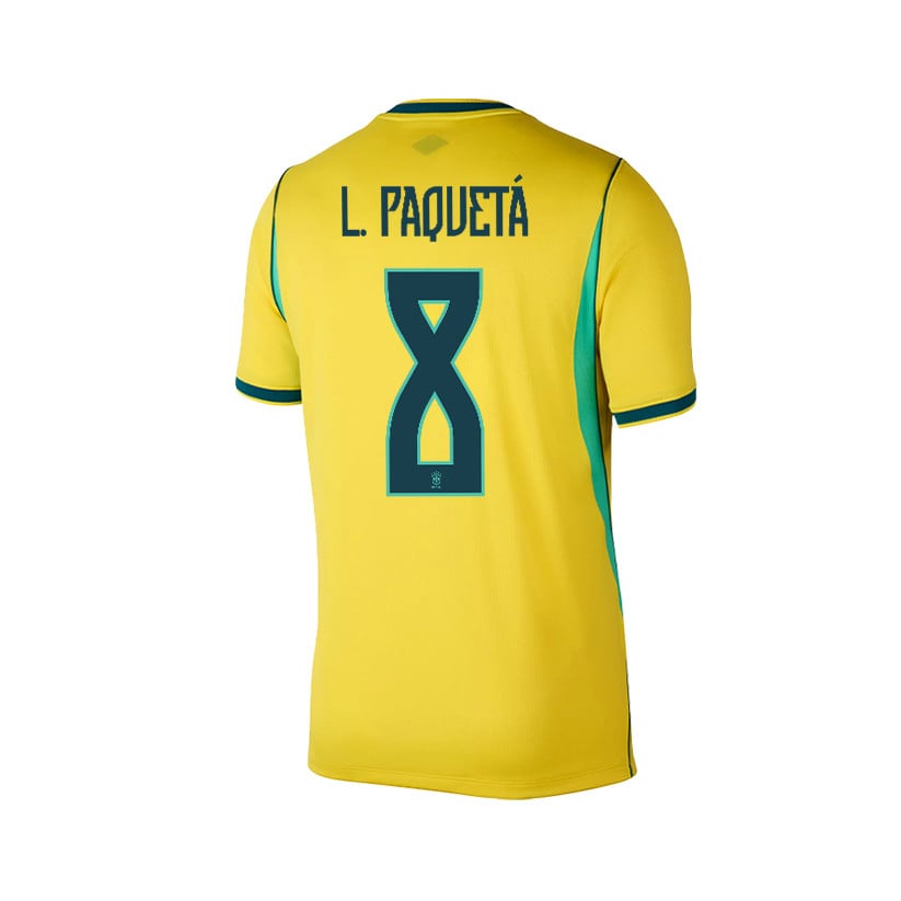 Lucas Paquetá 8 Brazil 2026 YOUTH Home Jersey & Shorts Set - Yellow