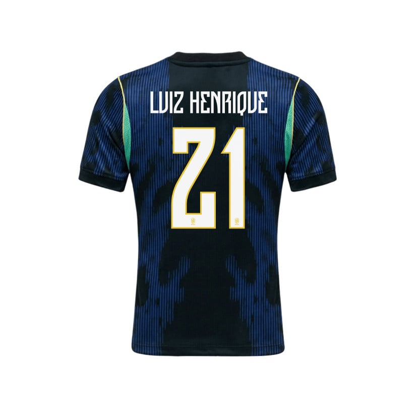 Luiz Henrique 21 Brazil 2026 YOUTH Away Jersey & Shorts Set - Blue