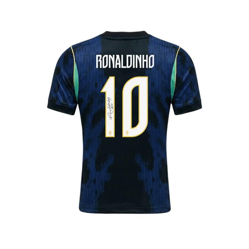 Ronaldinho 10 Brazil 2026 YOUTH Away Jersey & Shorts Set - Blue