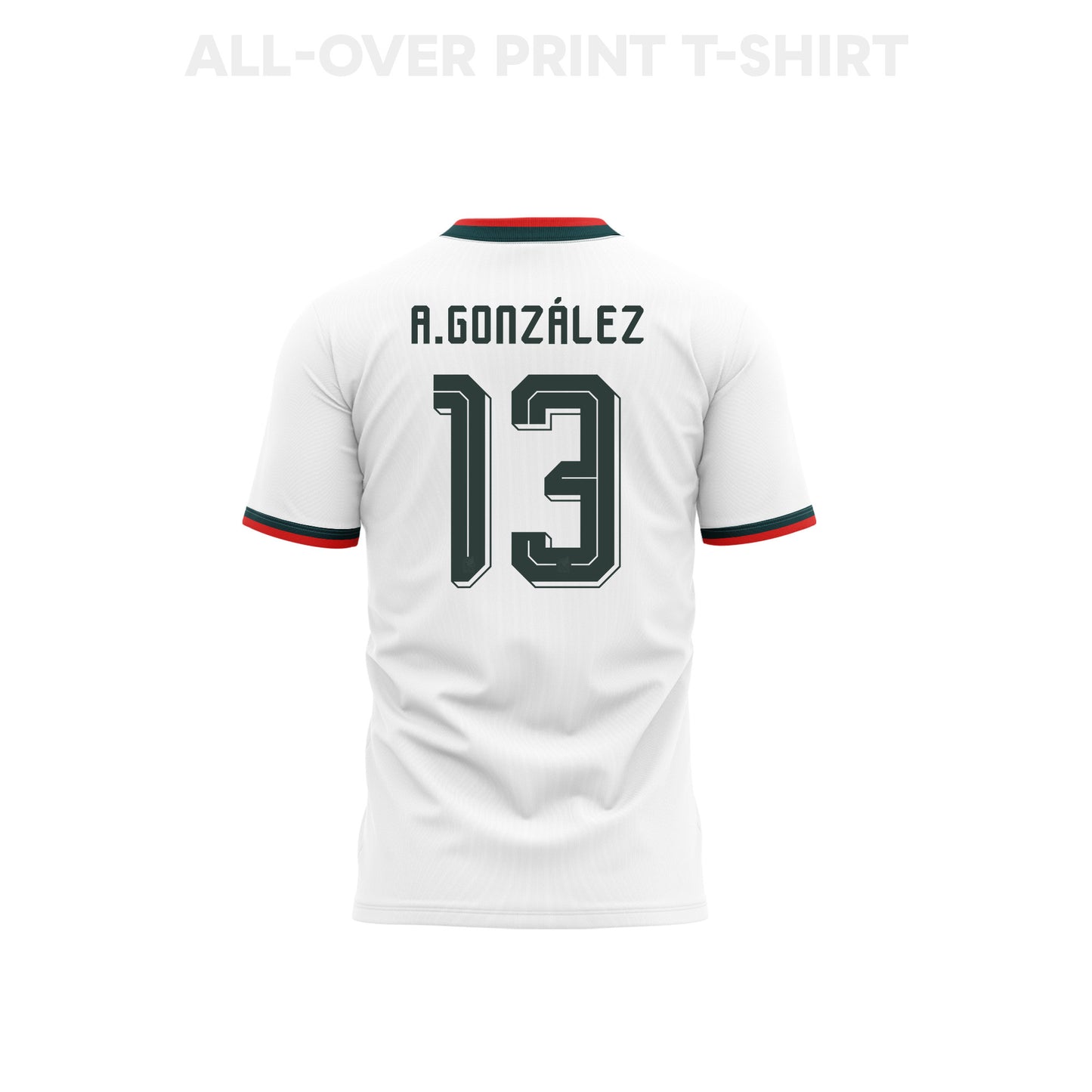 Armando González 13 Youth Mexico 2026 Away 3D T-shirt Fully Printed – White