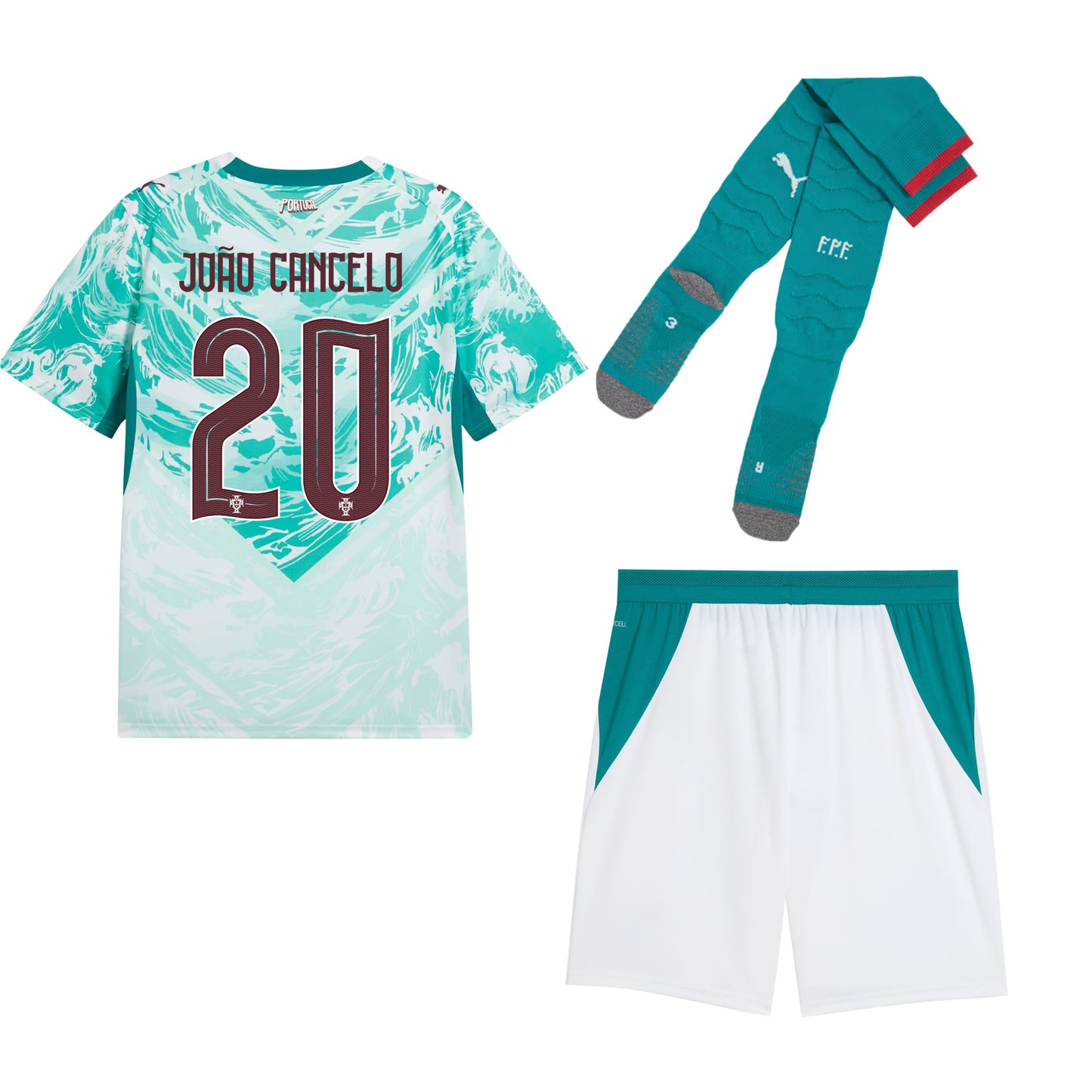 João Cancelo 20 Portugal 2026 Away Men Kit Set – White