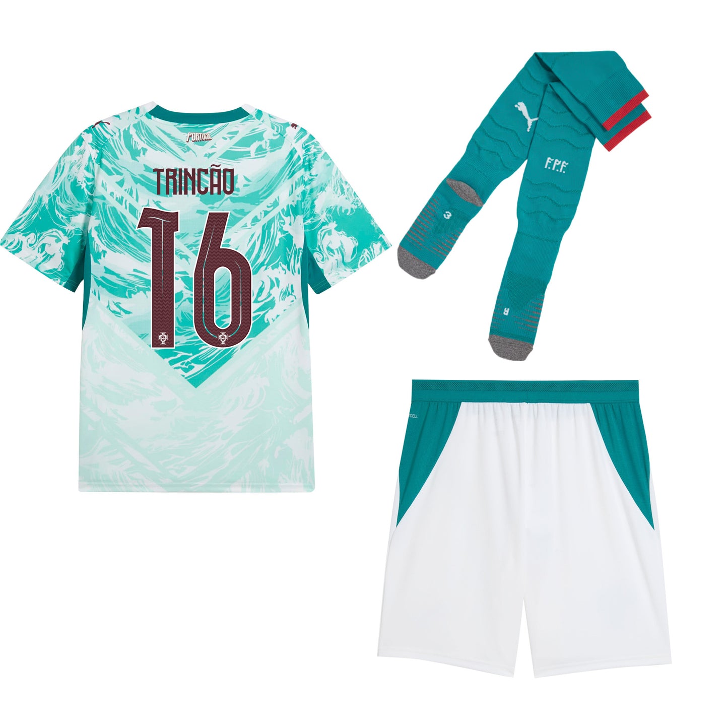 Francisco Trincão 16 Portugal 2026 Away Men Kit Set – White