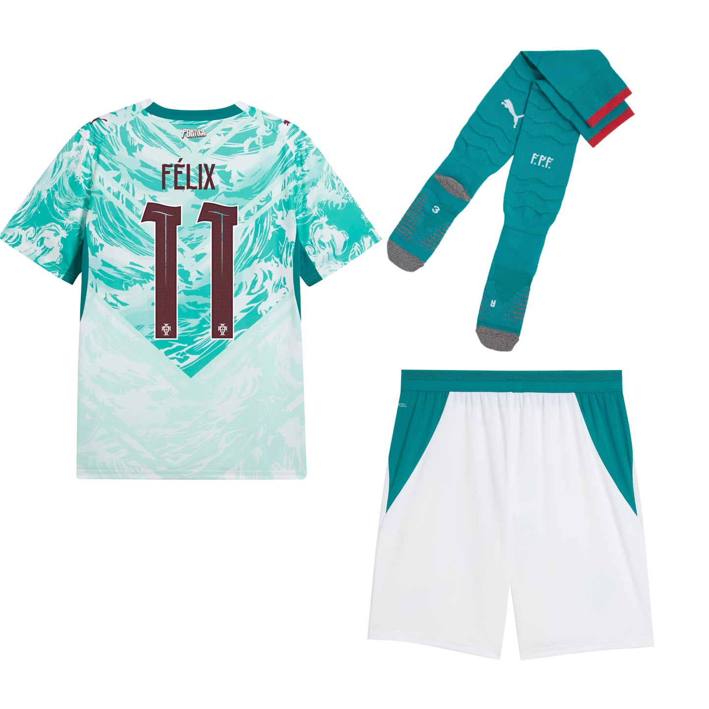 João Félix 11 Portugal 2026 Away Men Kit Set – White