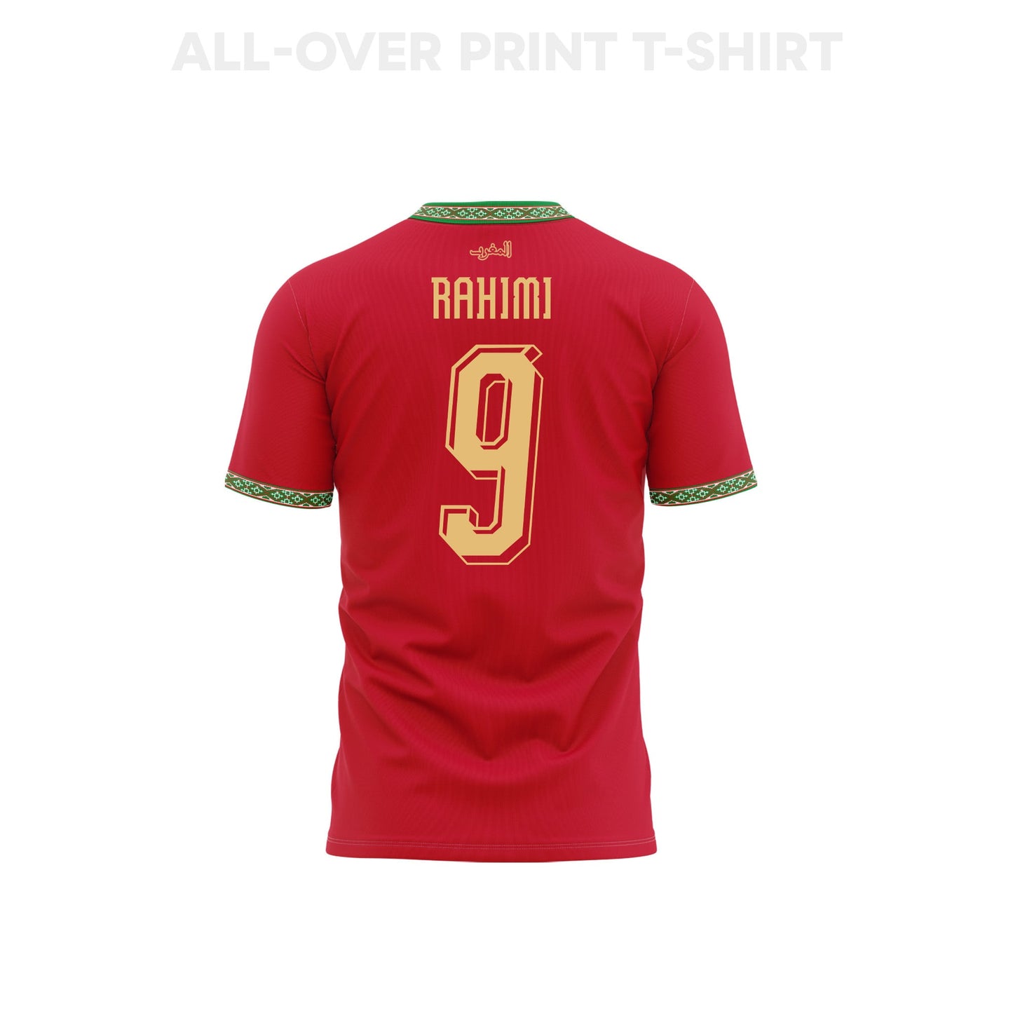 Soufiane Rahimi 9 Morocco 2026 Home 3D T-Shirt Fully Printed – Unisex, Red