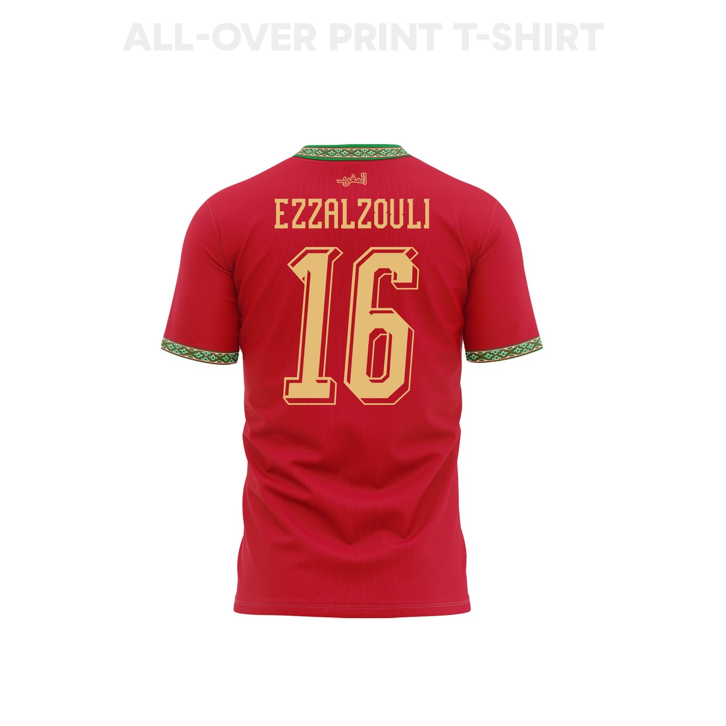Abde Ezzalzouli 16 Morocco 2026 Home 3D T-Shirt Fully Printed – Unisex, Red