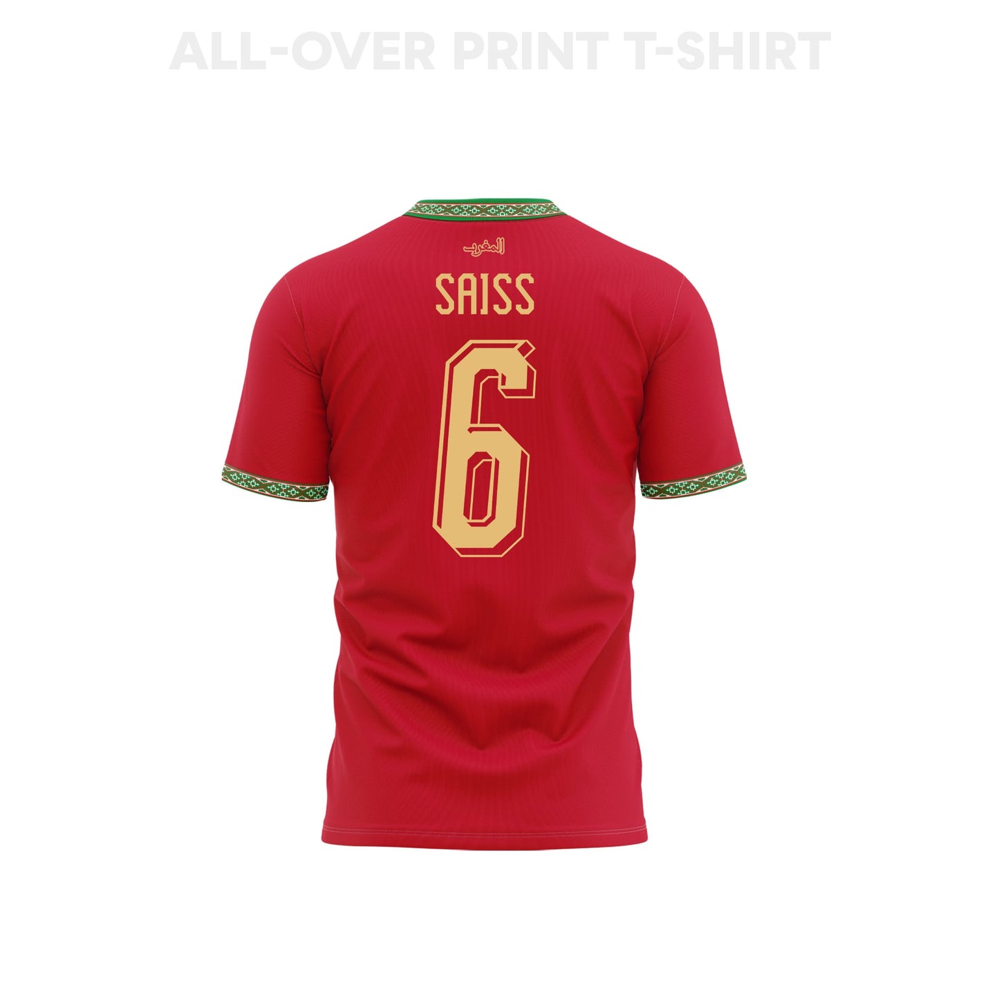 Romain Saïss 6 Youth Morocco 2026 Home 3D T-shirt Fully Printed – Red