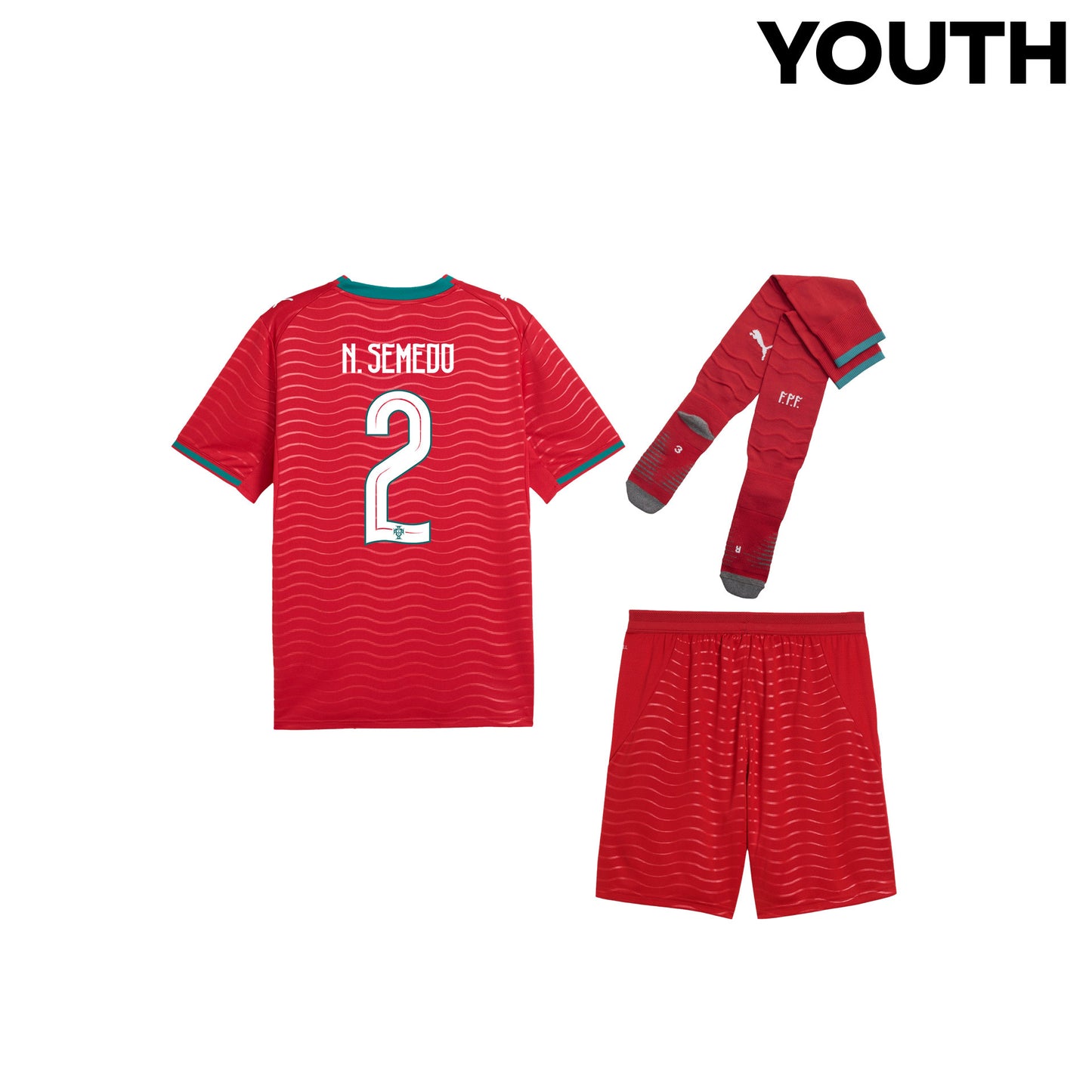 Nélson Semedo 2 Portugal 2026 YOUTH Home Kit Set – Red