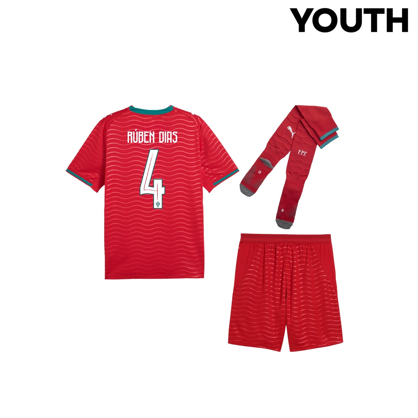 Rúben Dias 4 Portugal 2026 YOUTH Home Kit Set – Red
