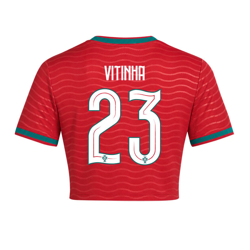 Vitinha 23 Portugal 2026 Home Women's Cropped Jersey - Red