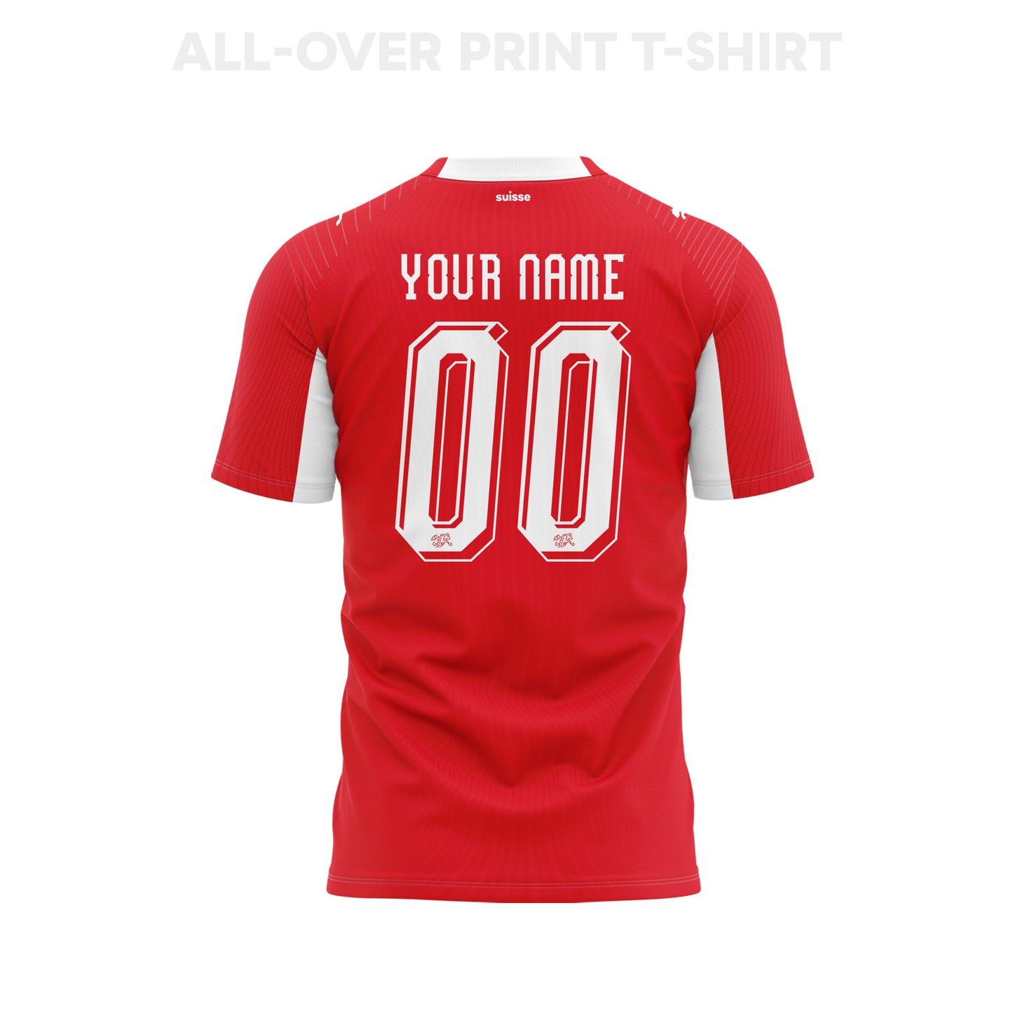 Switzerland 2026 Home 3D T-Shirt Fully Printed – Personalized – Unisex, Red