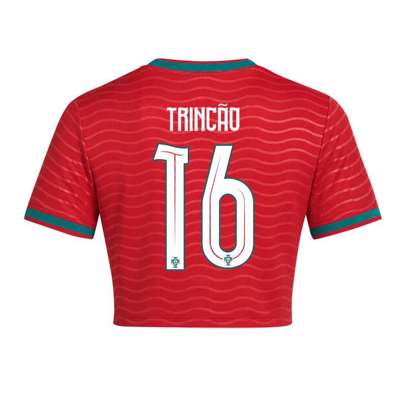 Francisco Trincão 16 Portugal 2026 Home Women's Cropped Jersey - Red
