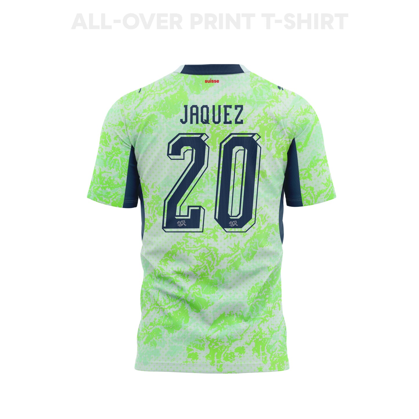 Luca Jaquez 20 Youth Switzerland 2026 Away 3D T-shirt Fully Printed – Green