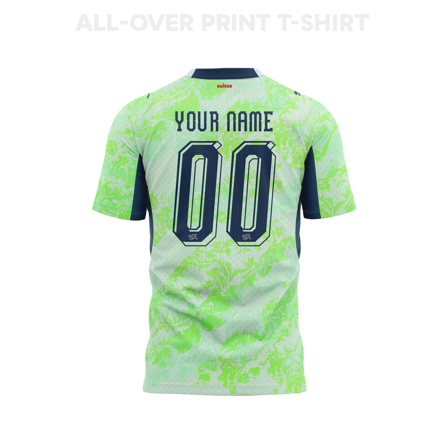 Switzerland 2026 Youth Away 3D T-shirt Fully Printed – Personalized – Green
