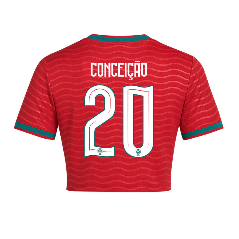 Francisco Conceição 20 Portugal 2026 Home Women's Cropped Jersey - Red