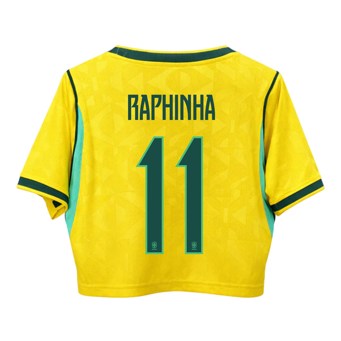 Raphinha 11 Brazil 2026 Home Women's Cropped Jersey - Yellow