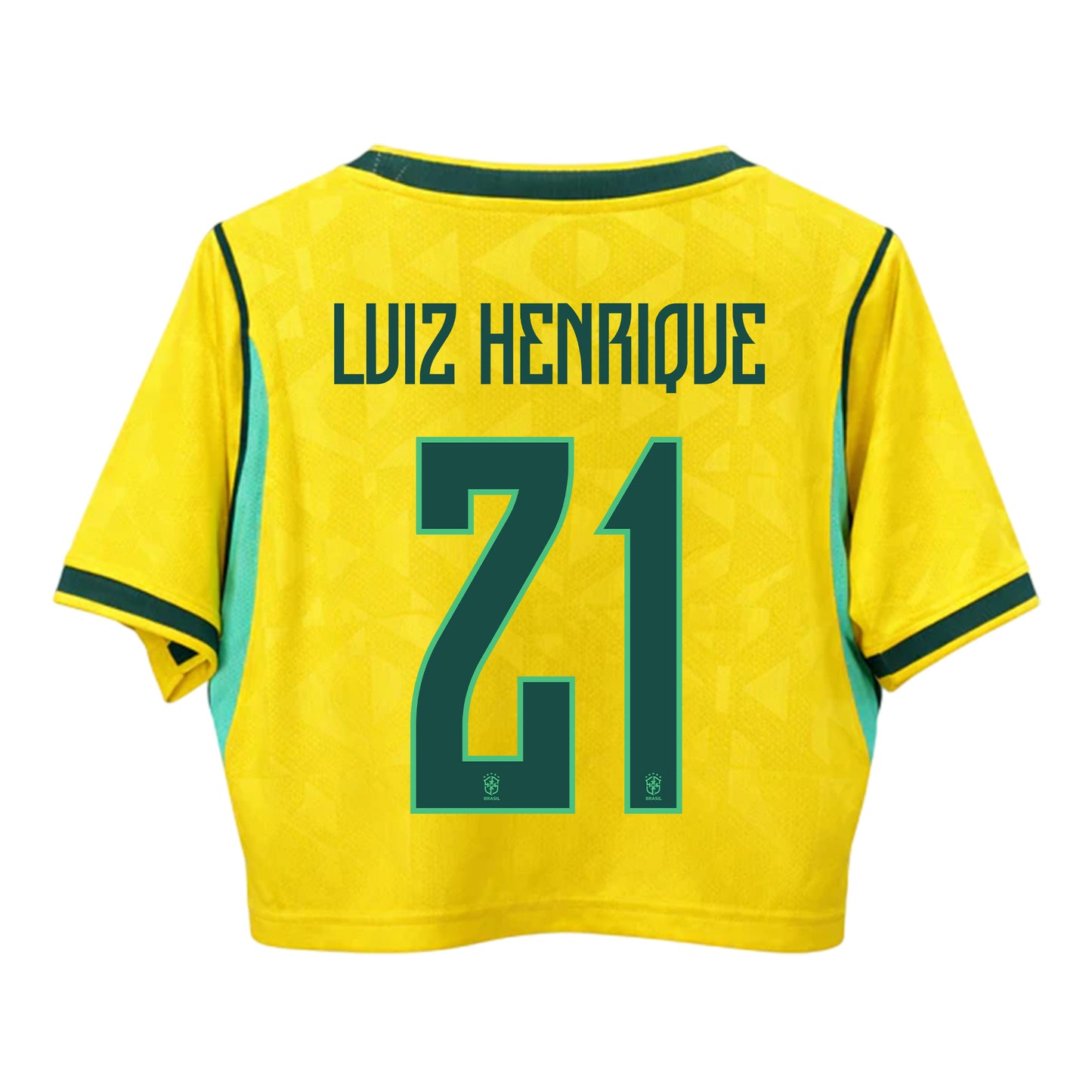 Luiz Henrique 21 Brazil 2026 Home Women's Cropped Jersey - Yellow
