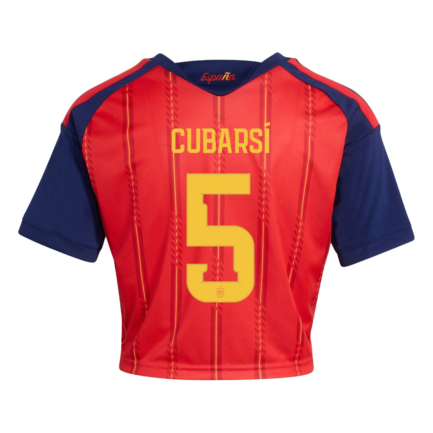 Pau Cubarsí 5 Spain 2026 Home Women's Cropped Jersey - Red