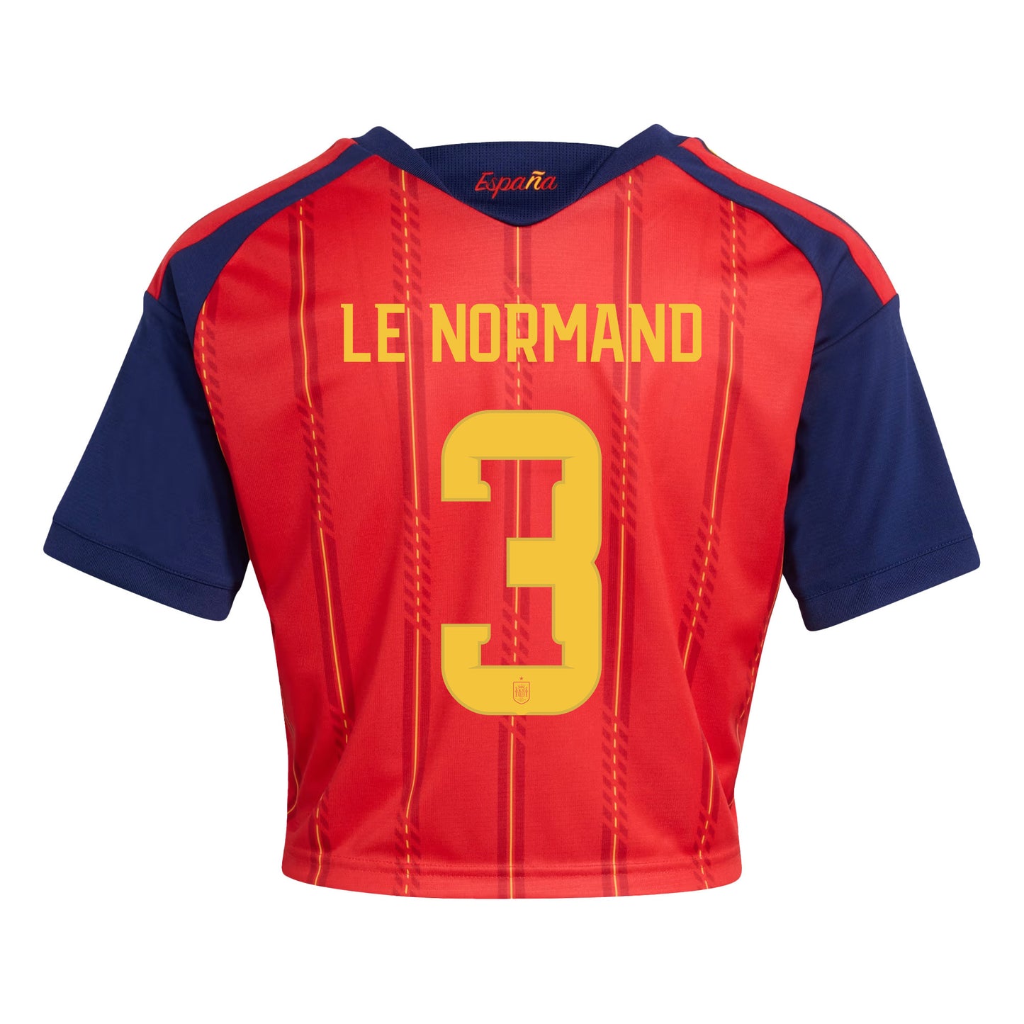 Robin Le Normand 3 Spain 2026 Home Women's Cropped Jersey - Red