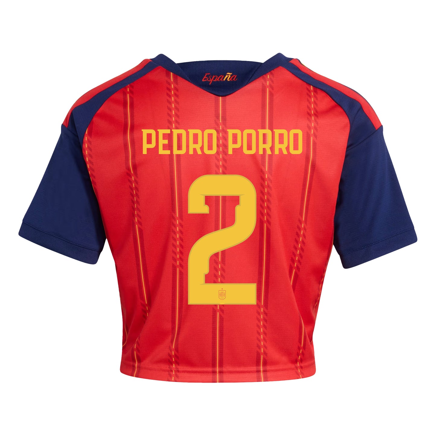 Pedro Porro 2 Spain 2026 Home Women's Cropped Jersey - Red