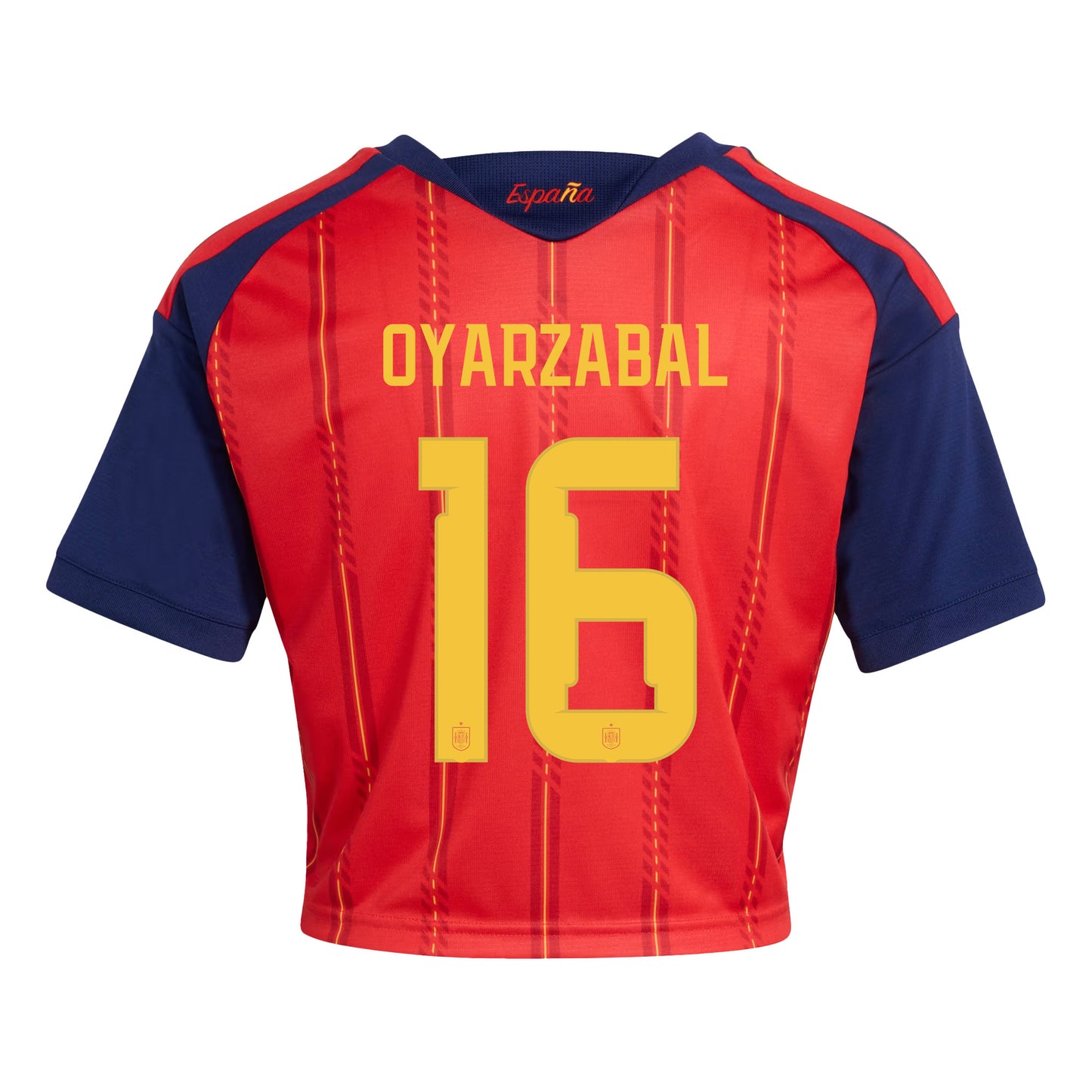 Mikel Oyarzabal 16 Spain 2026 Home Women's Cropped Jersey - Red