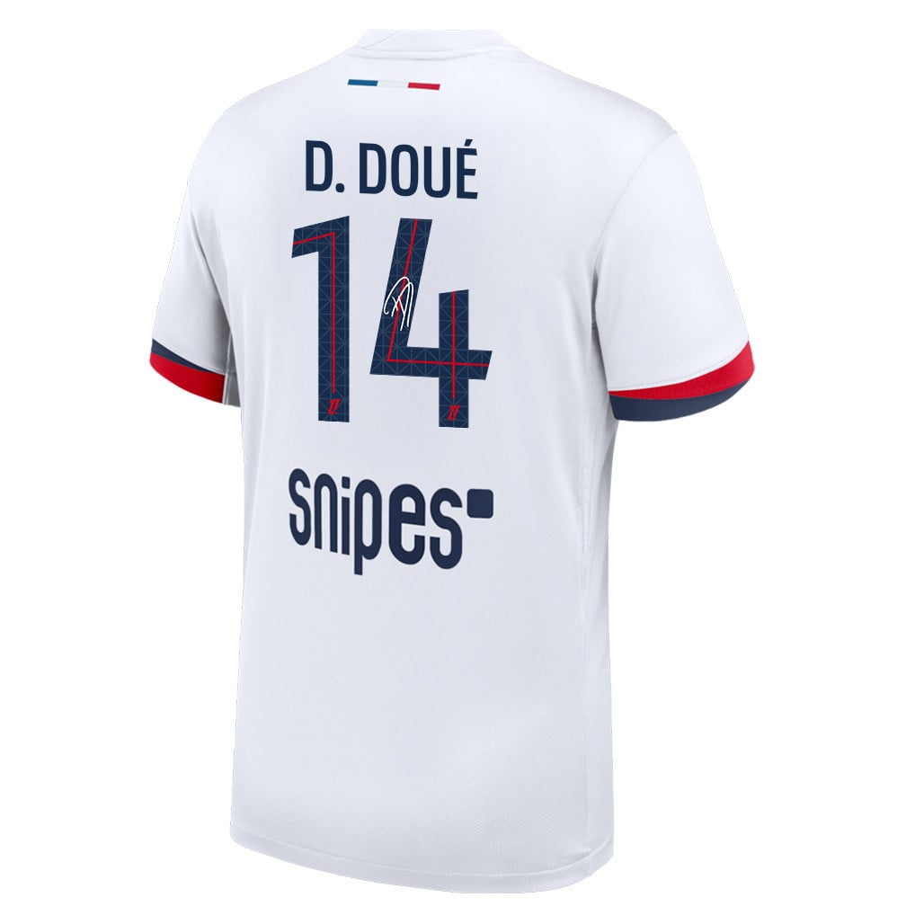 Désiré Doué 14 Signature Paris Saint-Germain 25/26 Away Men Jersey - White