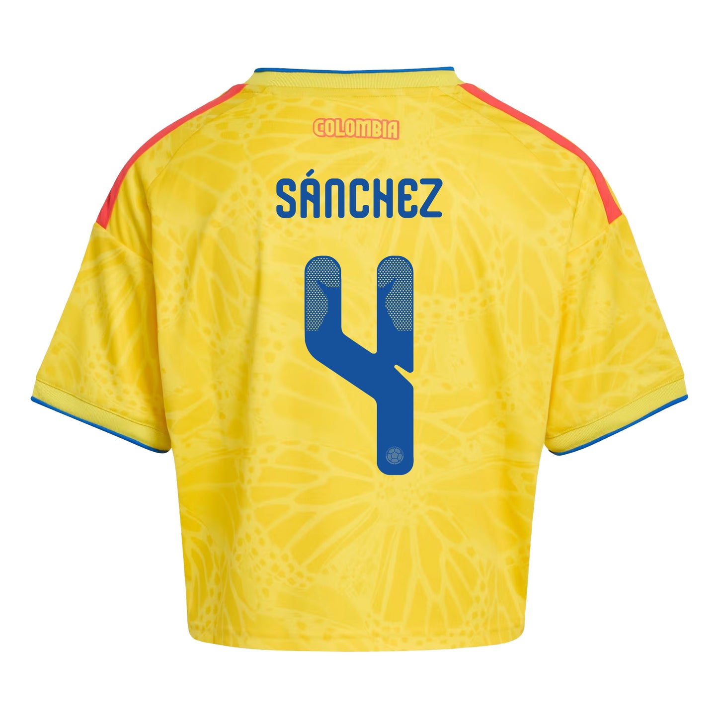 Davinson Sánchez 4 Colombia 2026 Home Women's Cropped Jersey - Yellow