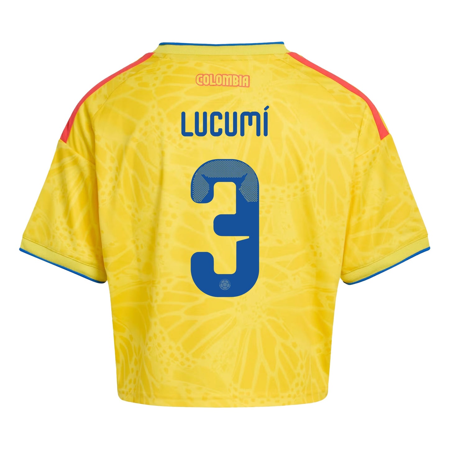 Jhon Lucumí 3 Colombia 2026 Home Women's Cropped Jersey - Yellow