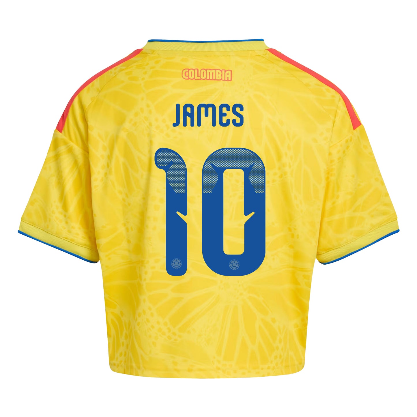 James Rodriguez 10 Colombia 2026 Home Women's Cropped Jersey - Yellow
