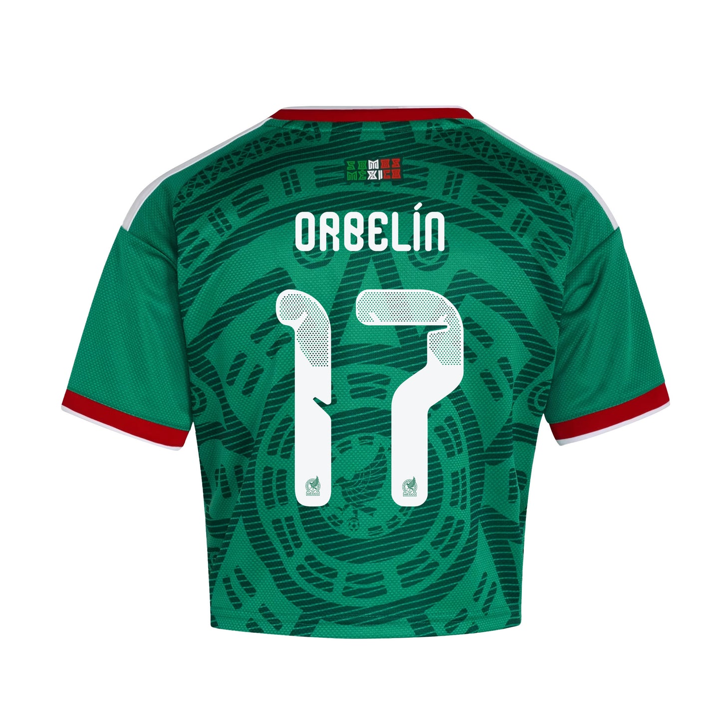 Orbelín Pineda 17 Mexico 2026 Home Women's Cropped Jersey - Green