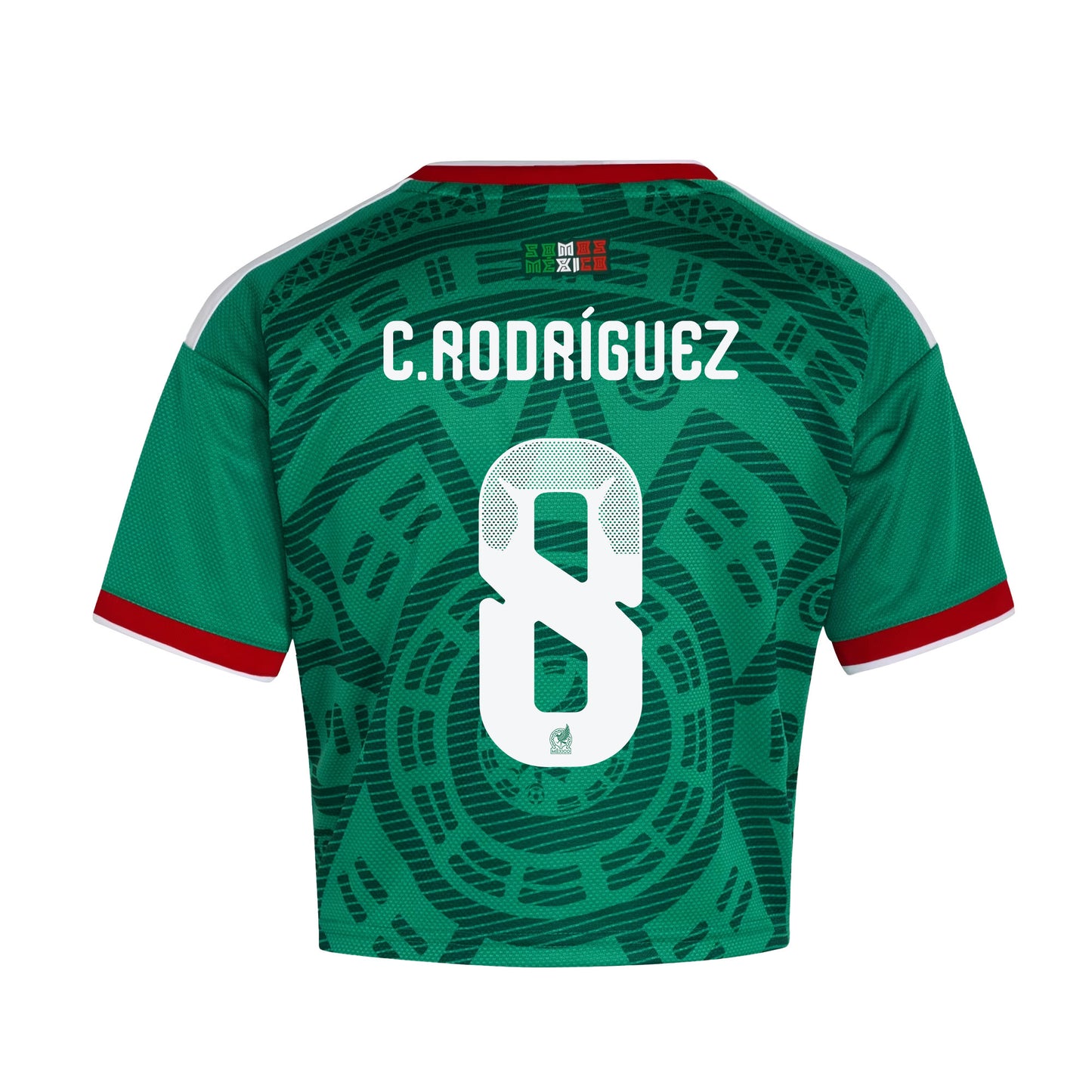 Carlos Rodríguez 8 Mexico 2026 Home Women's Cropped Jersey - Green