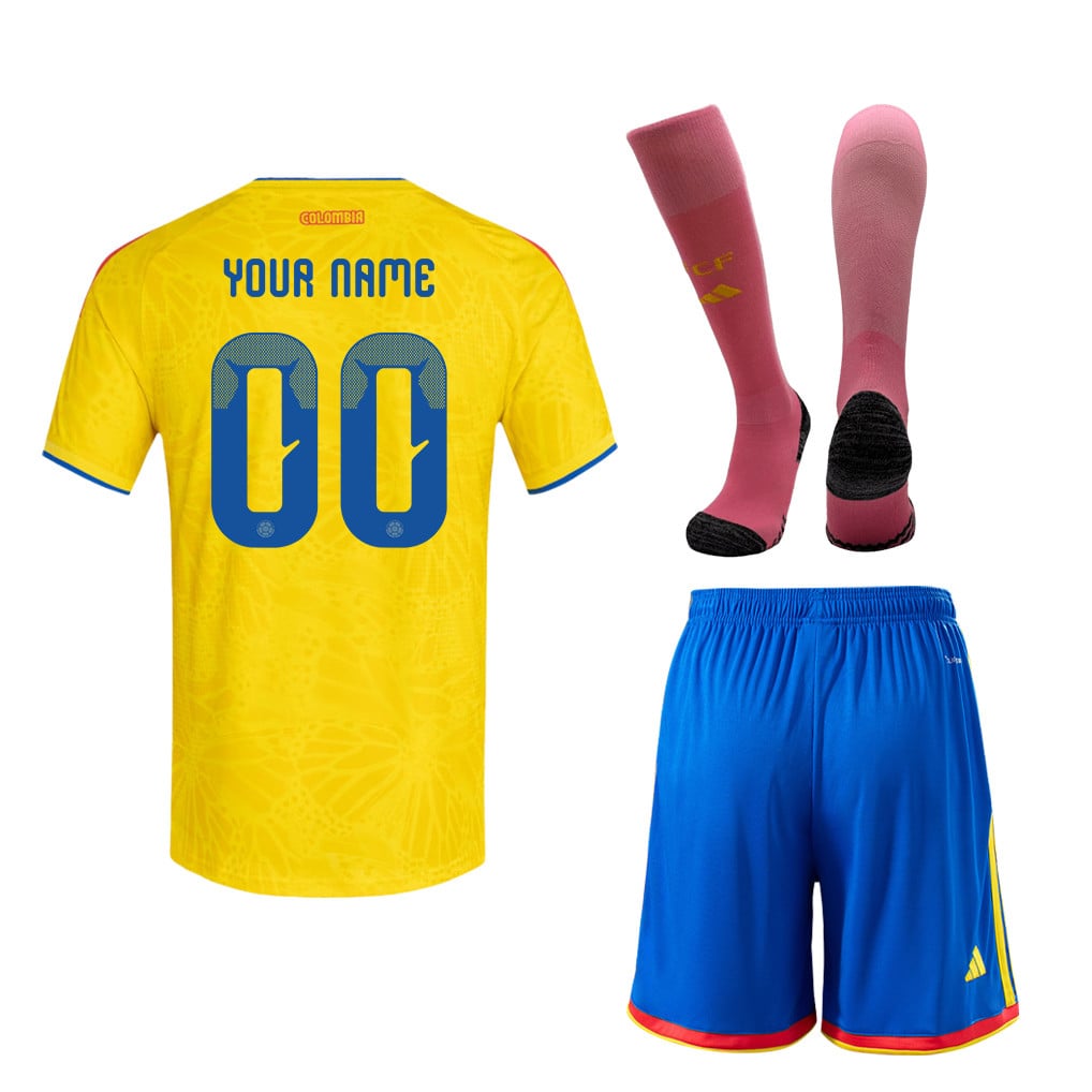 Colombia 2026 Home Men Kit Set – Personalized - Yellow