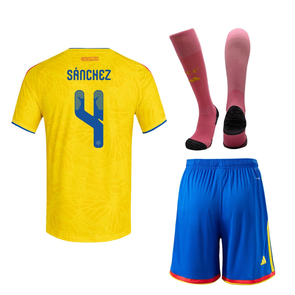 Davinson Sánchez 4 Colombia 2026 Home Men Kit Set – Yellow
