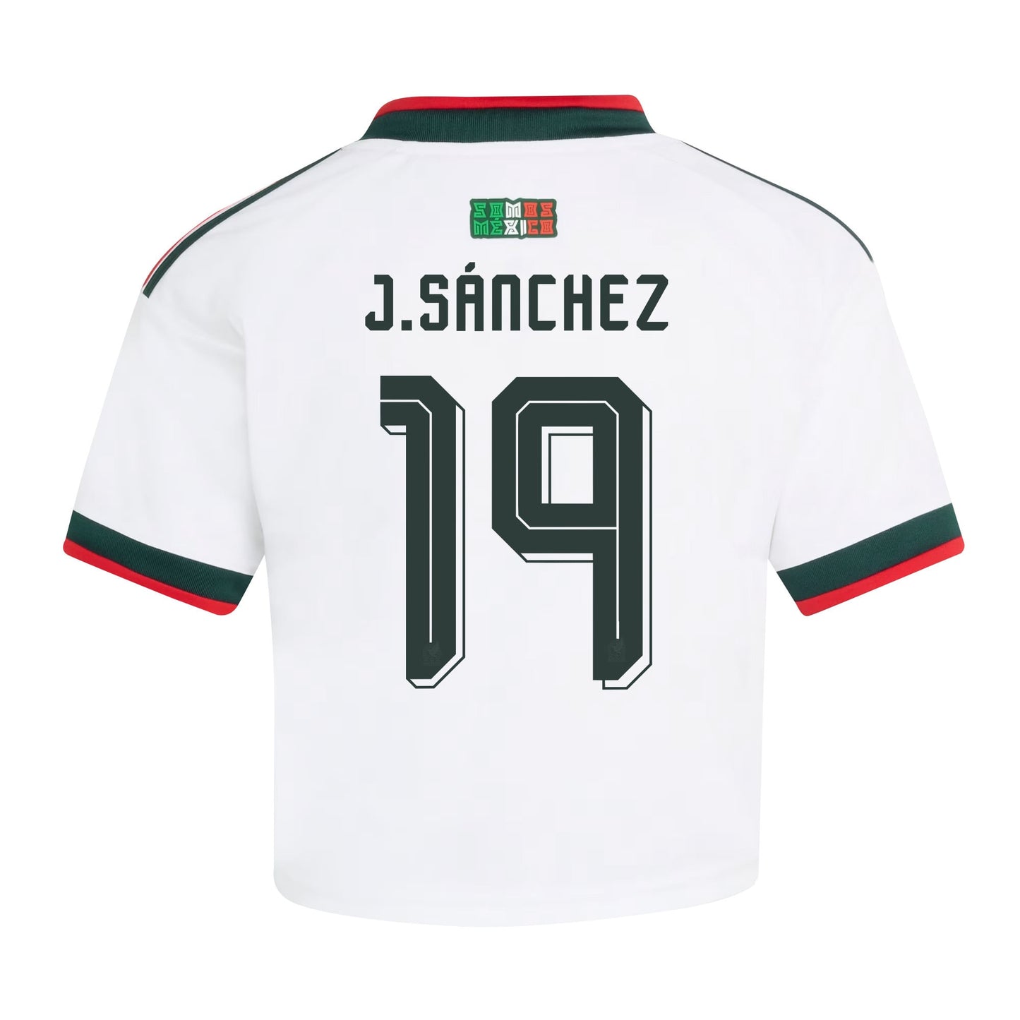Jorge Sánchez 19 Mexico 2026 Away Women's Cropped Jersey - White
