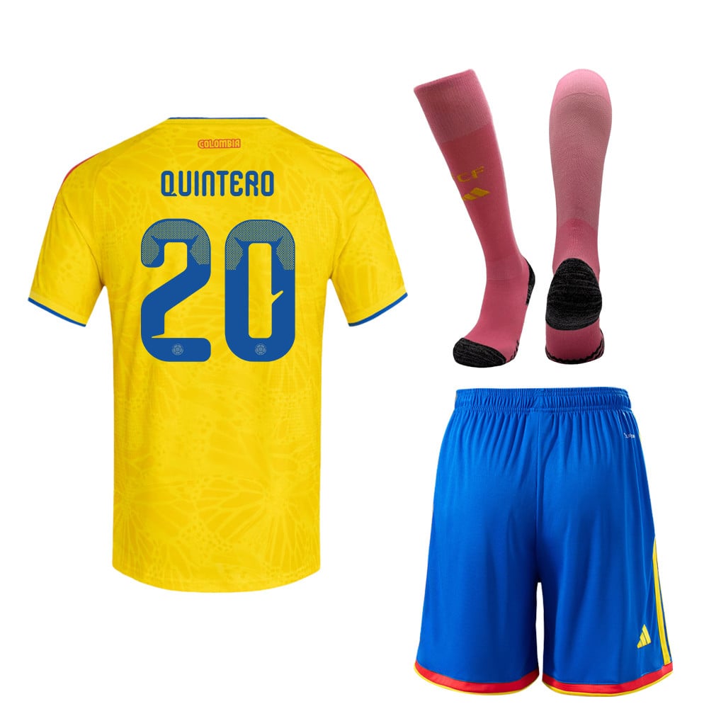 Juan Fernando Quintero 20 Colombia 2026 Home Men Kit Set – Yellow