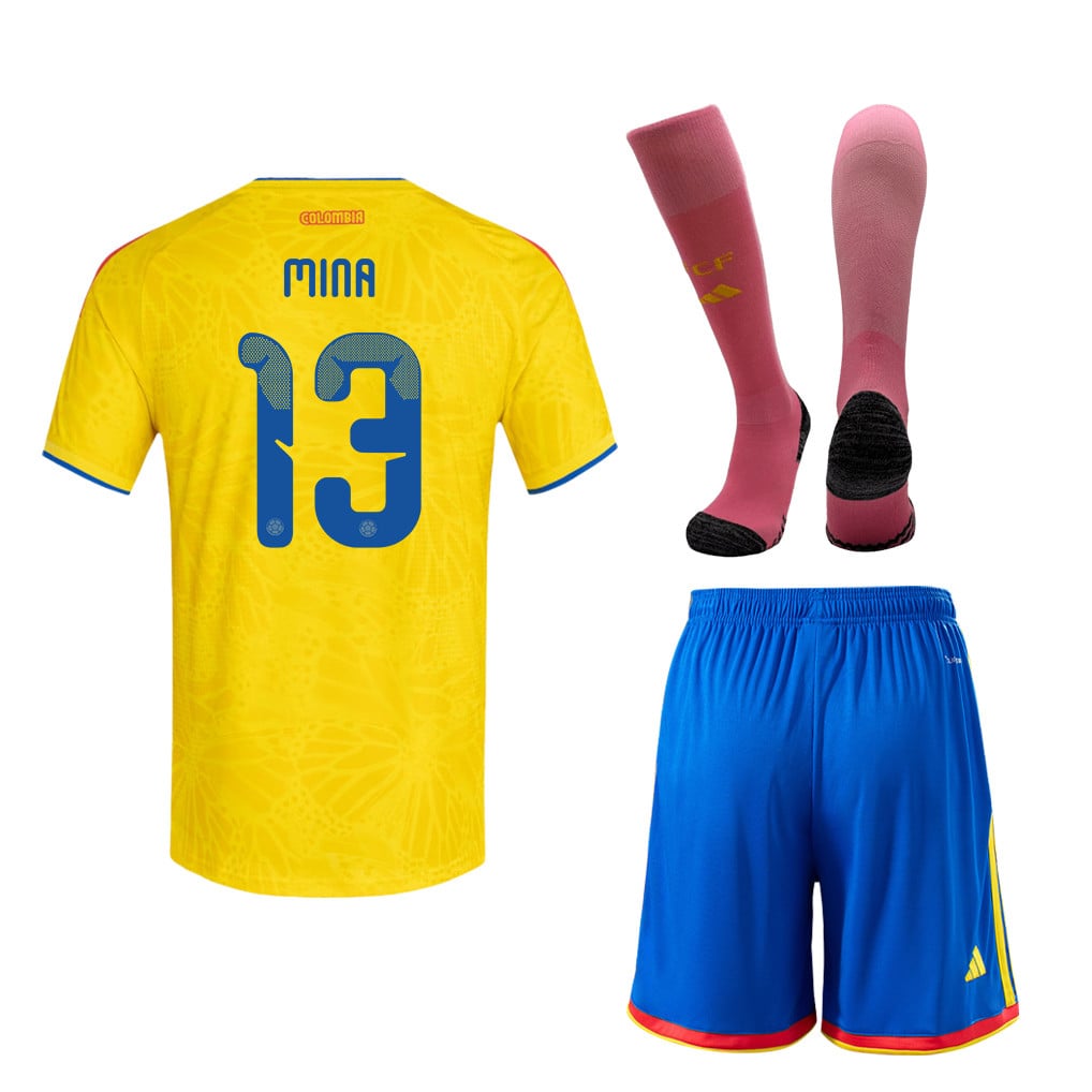 Yerry Mina 13 Colombia 2026 Home Men Kit Set – Yellow