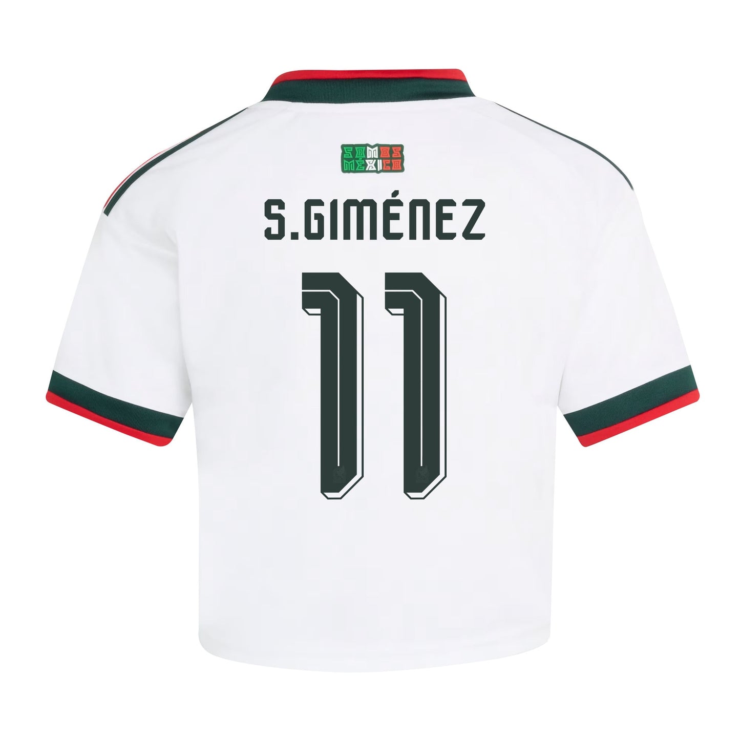 Santiago Giménez 11 Mexico 2026 Away Women's Cropped Jersey - White