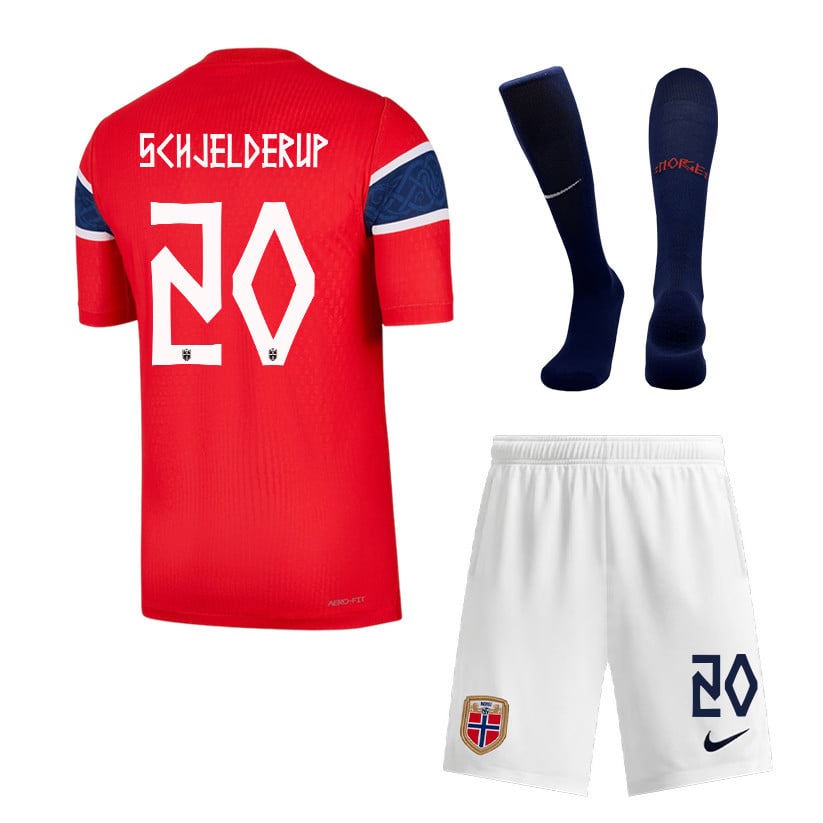 Andreas Schjelderup 20 Norway 2026 Home Men Kit Set – Red