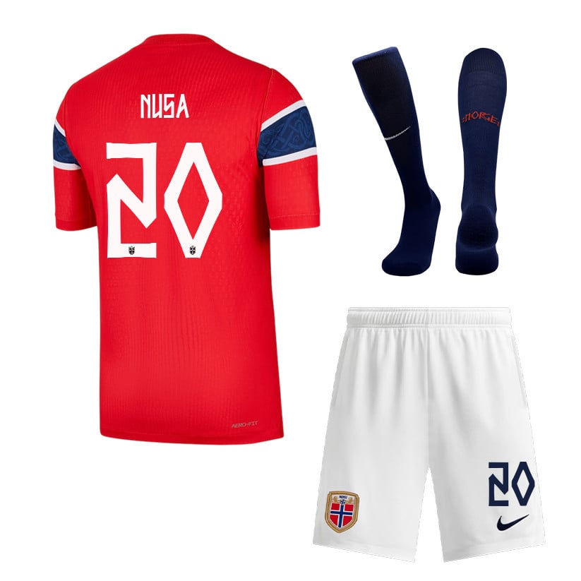 Antonio Nusa 20 Norway 2026 Home Men Kit Set – Red