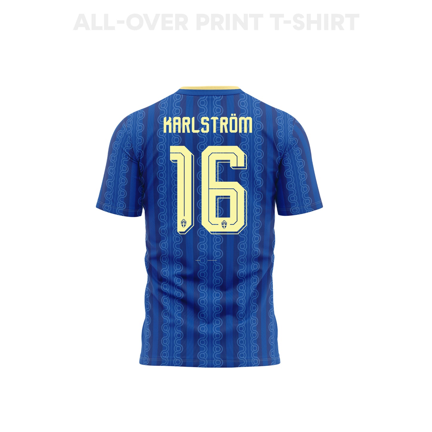 Jesper Karlstroem 16 Sweden 2026 Away 3D T-Shirt Fully Printed – Unisex, Blue