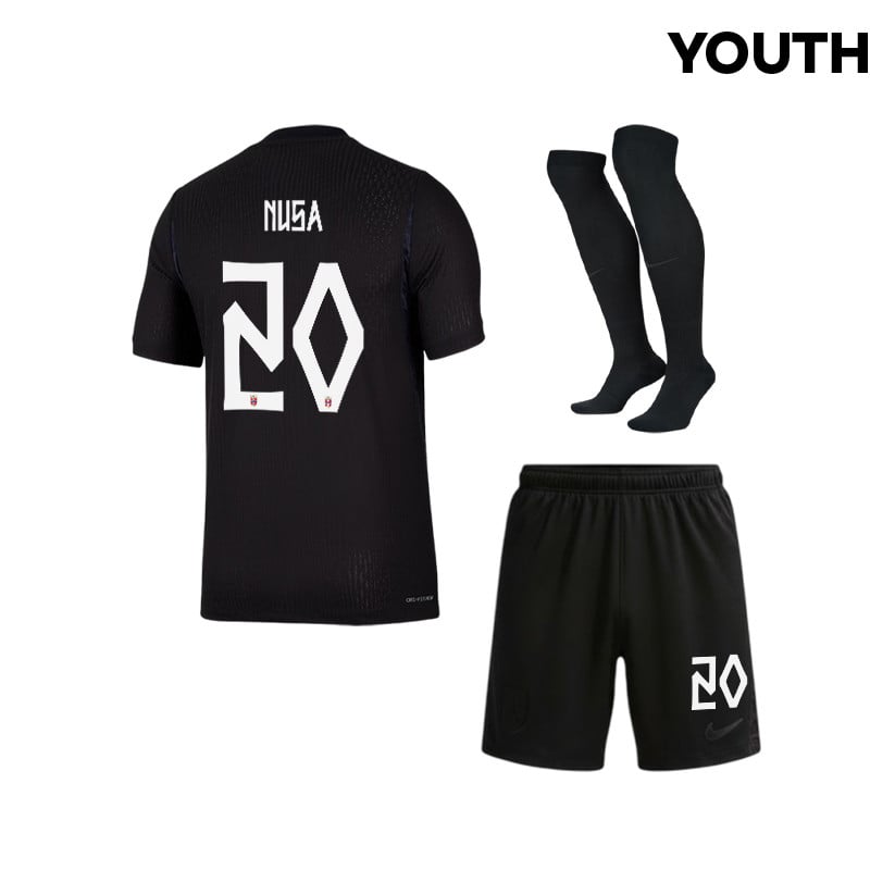 Antonio Nusa 20 Norway 2026 YOUTH Away Kit Set – Black
