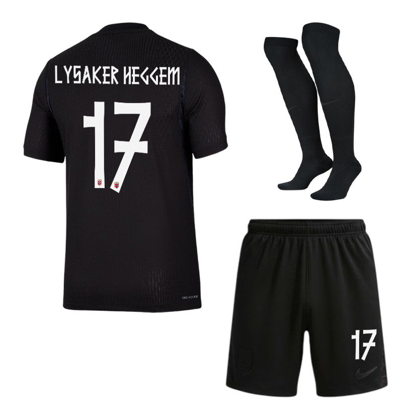Torbjoern Lysaker Heggem 17 Norway 2026 Away Men Kit Set – Black