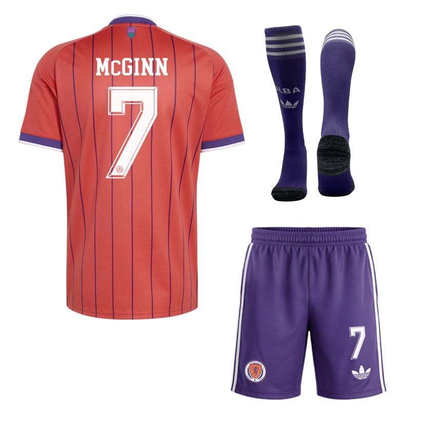 John McGinn 7 Scotland 2026 Away Men Kit Set – Red/Purple