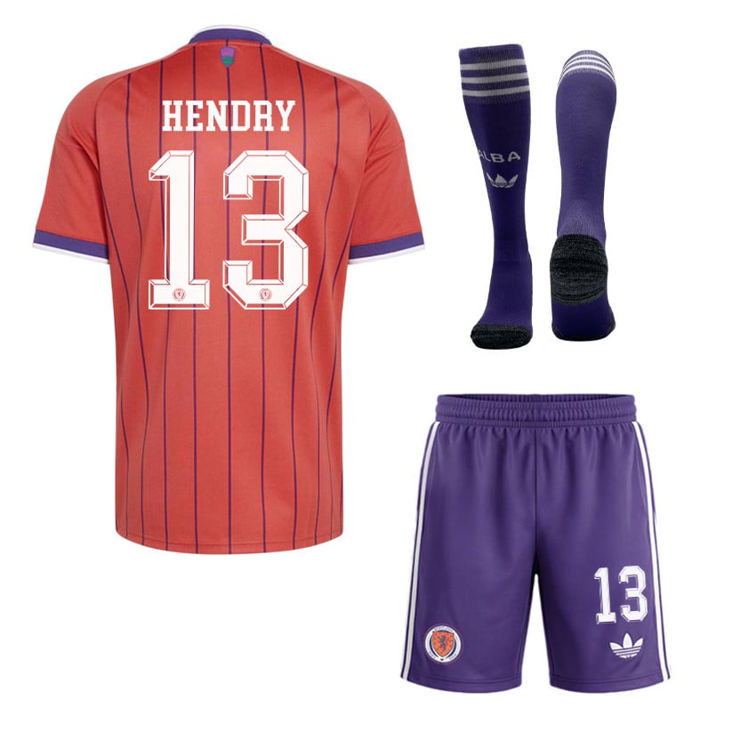 Jack Hendry 13 Scotland 2026 Away Men Kit Set – Red/Purple