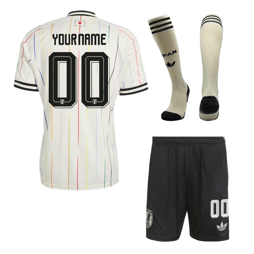 Japan 2026 Away Men Kit Set - Personalized - Off White/Black