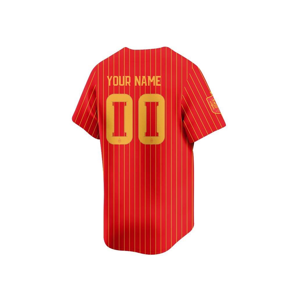 Spain 2026 Inspired Retro Soccer Baseball Jersey – Personalized Full Print